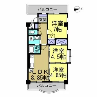 寺由ビル【201号室】の間取り