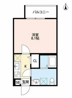 カルミア鶴橋【1階】の間取り