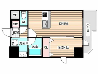 エステムコート大阪福島ルアーナ【4階】の間取り