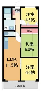 シャトレ鳴尾【5階】の間取り