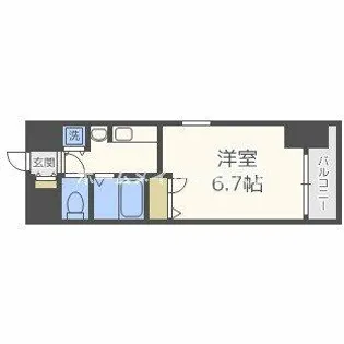 プレサンス心斎橋タイミックス【8階】の間取り
