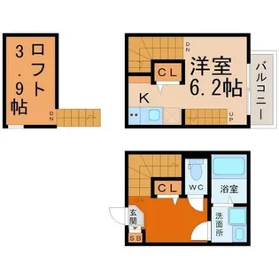 ハーモニーテラス鳴海駅前【106号室】の間取り