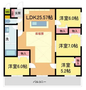 MESSAGE苦楽園三番町【2階】の間取り