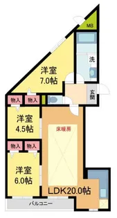 MESSAGE苦楽園三番町【302号室】の間取り