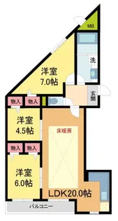 MESSAGE苦楽園三番町【302号室】の間取り