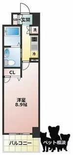 ルクレ京橋【11階】の間取り