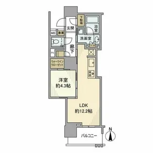 プラウドタワー栄【6階】の間取り