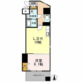 カスタリア志賀本通【10階】の間取り