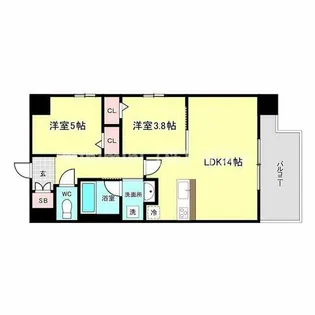 カウニス丸山通【6階】の間取り