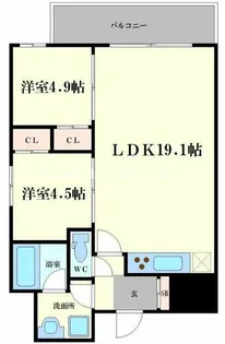 エルベコート梅田ウエスト【9階】の間取り