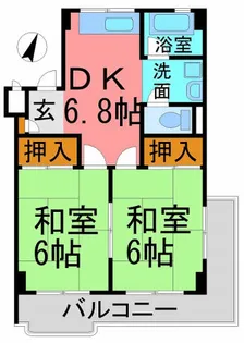 翠光ハイツ【2階】の間取り
