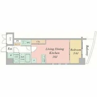 セレッソコート上本町EAST【611号室】の間取り