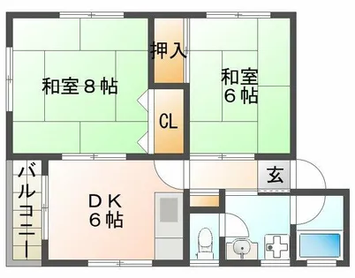 ハイムオオクラ【1階】の間取り