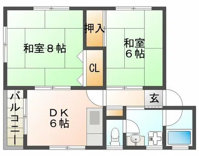 ハイムオオクラ【1階】の間取り