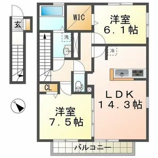 シャルマンハイム【2階】の間取り