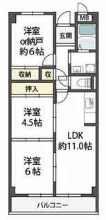 ブランミュール陶器【4階】の間取り