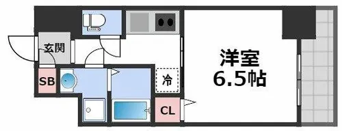 LUMINOUS天王寺舟橋【6階】の間取り