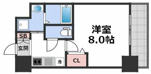 LUMINOUS天王寺舟橋【13階】の間取り