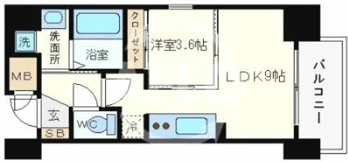 アクアプレイス南堀江【12階】の間取り