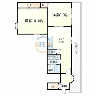 ハイツサンフィルド【4階】の間取り