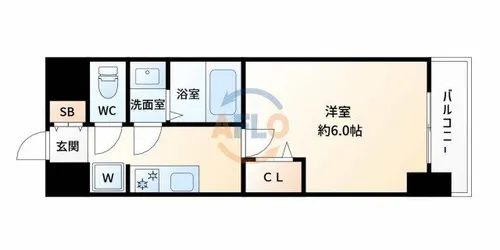 スプランディッド新大阪WEST【9階】の間取り