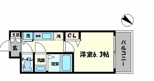 アドバンス大阪ドーム前アヴェニール【2階】の間取り