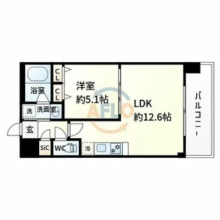 グランカーサ新大阪SOUTH【8階】の間取り