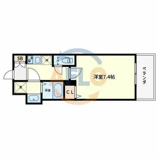 レオンヴァリエ大阪ベイシティ【8階】の間取り