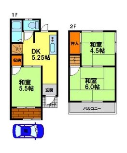 兵庫県川西市美園町【テラスハウス】の間取り
