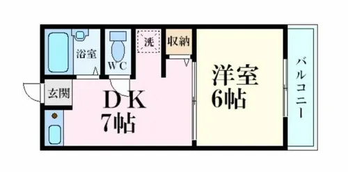 インタービレッジ三条【6階】の間取り