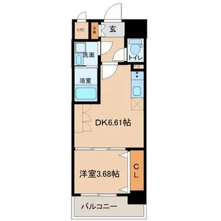 メルベージュ布施【8階】の間取り