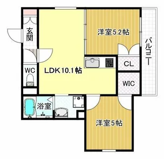 クリエオーレ誉田【2階】の間取り