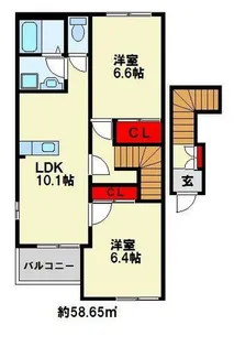 ハート・ヴィラージュⅠ【201号室】の間取り
