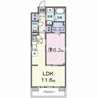 ポムドパン北花田【1階】の間取り