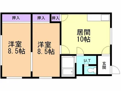 フジナカコーポⅥ【2階】の間取り