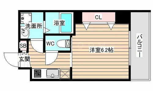 ウインズコート西梅田【5階】の間取り