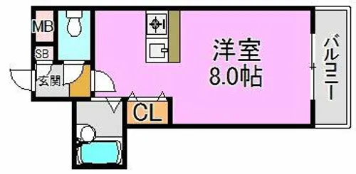 ハイグレース長田【5階】の間取り