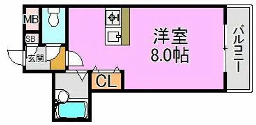 ハイグレース長田【5階】の間取り