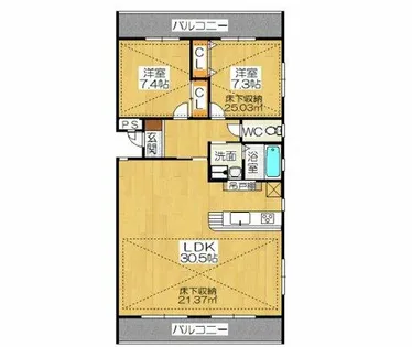 ルネス小松【2階】の間取り