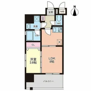 カレント茶屋が坂【10階】の間取り