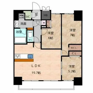 Ceres Daimon【14階】の間取り