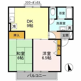 エクセルコーポ陵南A棟【2階】の間取り
