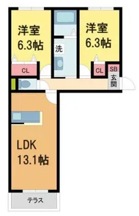シャーメゾンDOUX【205号室】の間取り