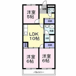 サウスタウンF【1階】の間取り