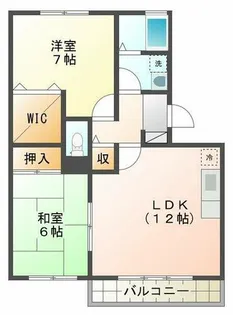 クレールプラザ立花D棟【302号室】の間取り