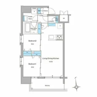 ルフォンプログレ南森町【9階】の間取り