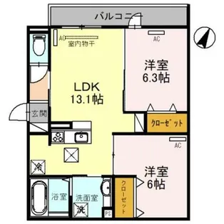 兵庫県西宮市甲子園三保町【アパート】の間取り