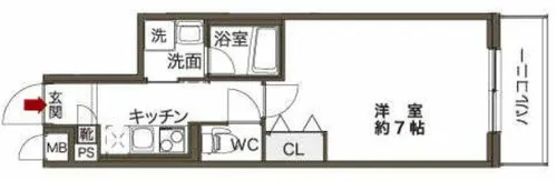 プリエールTAT江戸堀【5階】の間取り
