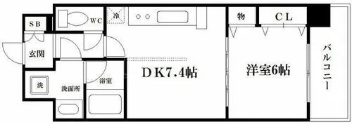 ラナップスクエア堺筋本町【5階】の間取り