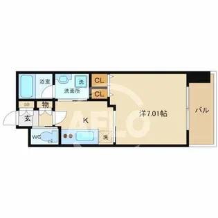 アプリーレ南堀江【9階】の間取り